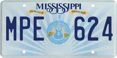 MS license plate MPE624