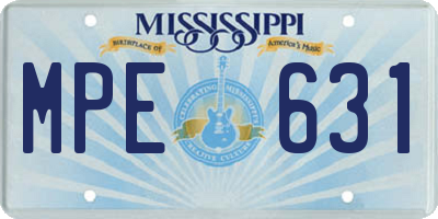 MS license plate MPE631