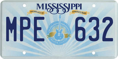 MS license plate MPE632