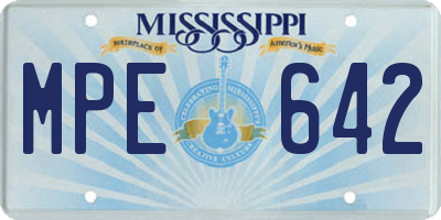 MS license plate MPE642