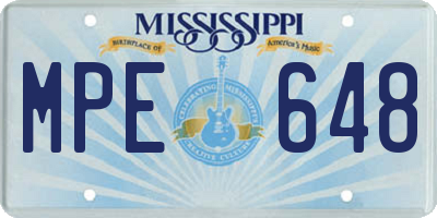 MS license plate MPE648