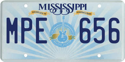 MS license plate MPE656