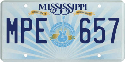 MS license plate MPE657