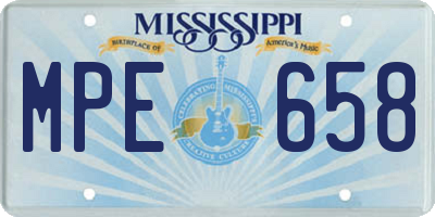 MS license plate MPE658