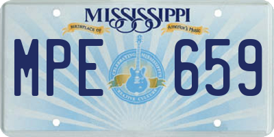 MS license plate MPE659