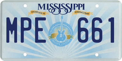 MS license plate MPE661