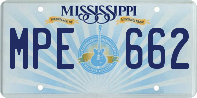 MS license plate MPE662