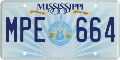 MS license plate MPE664