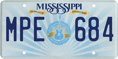 MS license plate MPE684