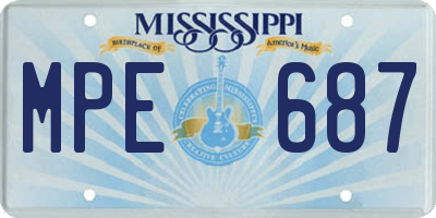 MS license plate MPE687