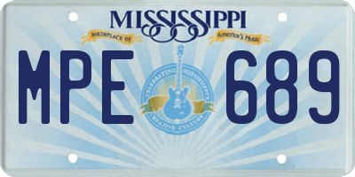 MS license plate MPE689