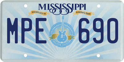 MS license plate MPE690