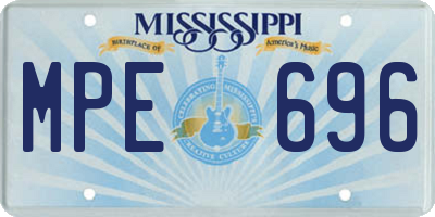 MS license plate MPE696