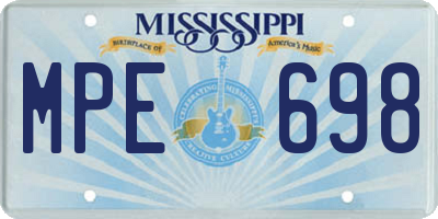 MS license plate MPE698