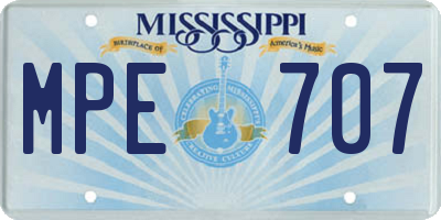 MS license plate MPE707