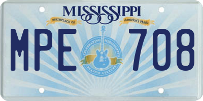MS license plate MPE708