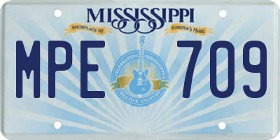 MS license plate MPE709