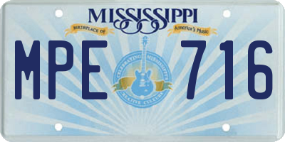 MS license plate MPE716