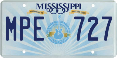 MS license plate MPE727