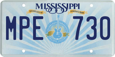 MS license plate MPE730