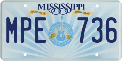 MS license plate MPE736