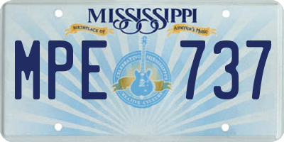 MS license plate MPE737