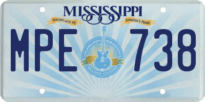 MS license plate MPE738