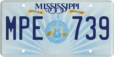 MS license plate MPE739
