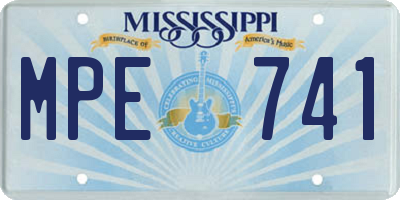 MS license plate MPE741