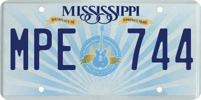 MS license plate MPE744