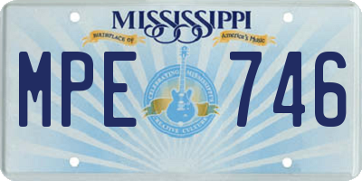 MS license plate MPE746