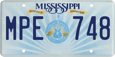 MS license plate MPE748