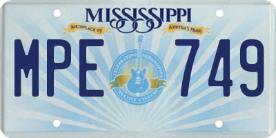 MS license plate MPE749