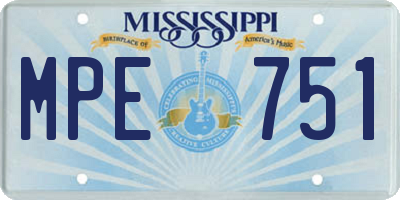 MS license plate MPE751