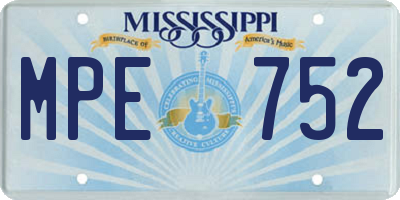 MS license plate MPE752
