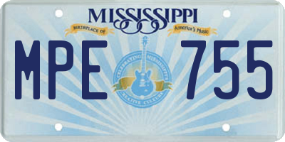 MS license plate MPE755