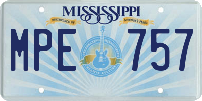 MS license plate MPE757