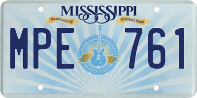 MS license plate MPE761