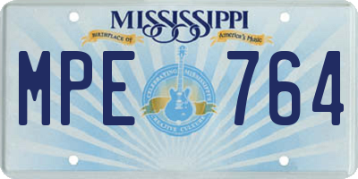 MS license plate MPE764