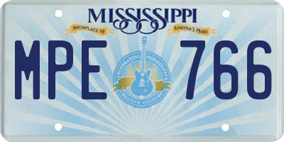 MS license plate MPE766