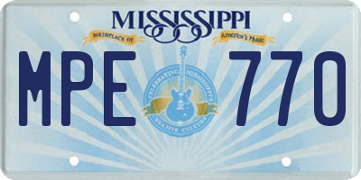 MS license plate MPE770