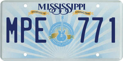 MS license plate MPE771
