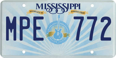 MS license plate MPE772