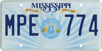 MS license plate MPE774
