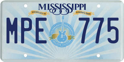 MS license plate MPE775