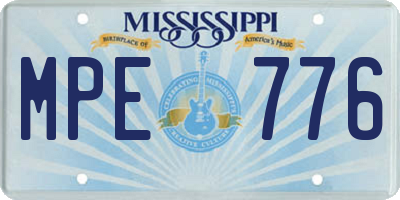 MS license plate MPE776