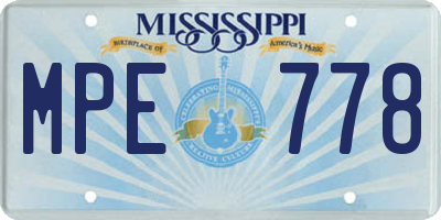 MS license plate MPE778