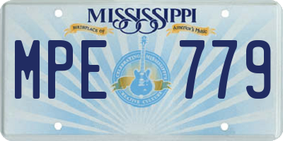 MS license plate MPE779