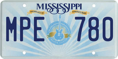MS license plate MPE780