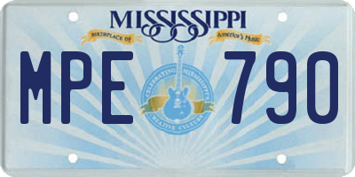 MS license plate MPE790